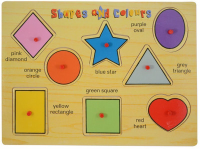 

Instabuyz Non-toxic eco friendly Shapes & Colours Educational Wodden Board/puzzle for Kids(8 Pieces)