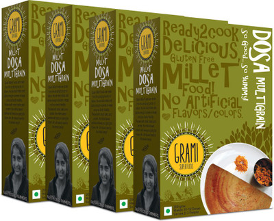 

Grami Superfoods Millet Multigrain Dosa Mix, (Pack of 4), 800 g 800 g(Pack of 4)