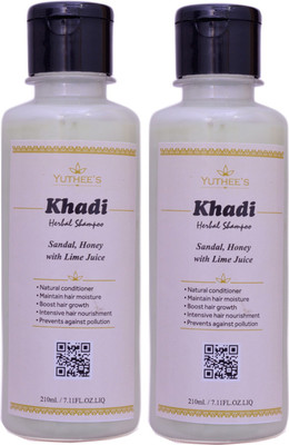 

Yuthee's Khadi Herbal Sandal, Honey with Lime Juice Shampoo PACK OF 2 (210 ml Each)(420 ml)