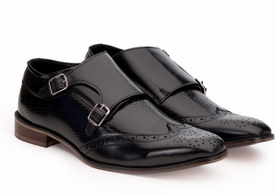 

Escaro Men's Formal Monk Strap For Men(Black