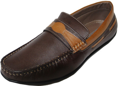 

SEVN Brown Color Pati Leather Loafer Shoes For Men Slip On For Men(Brown