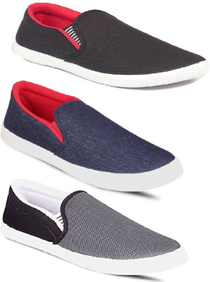 

Rifof Combo Pack Of 3Loafers Slip On Sneakers For Men(Multicolor