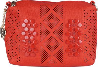 

Butterflies Women Casual Red PU Sling Bag