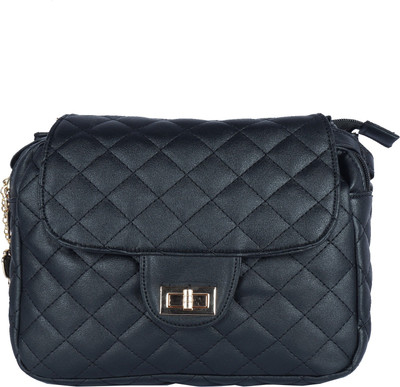 Butterflies Women Casual Black PU Sling Bag