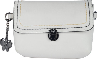 

Butterflies Women Casual White PU Sling Bag