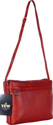 

Yew Leather Labs Women Formal Red Genuine Leather Sling Bag