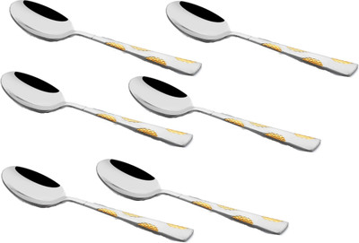 

Shapes ARENA WITH GOLD FINISH Stainless Steel Tea Spoon Set(Pack of 6)