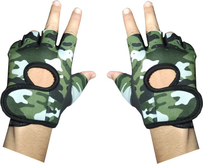

DreamPalace India GYM GLOVES Weight Lifting Army Style Gym & Fitness Gloves (Free Size, Green)