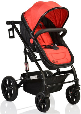 

PAVO ITALIA Cum Carry Cot with One-Touch Braking Stroller(3, Red)