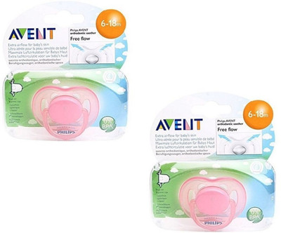 

Philips Soother Fast Flow for 6 to 18 months, (Pack Of 2) (Color may Vary) Soother(Blue, White)