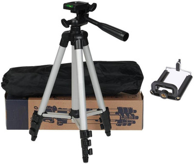 

BUY SURETY Tripod-3110 Portable Adjustable Aluminum Lightweight Tripod(Silver & Black, Supports Up to 1500 g)