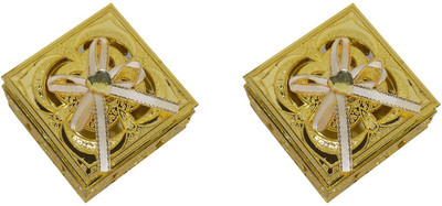 

Confidence Dry Fruit Box, Home Decor Empty Box for Kitchen Use, Golden, Set Of 2 multipurpose Vanity Box(golden)
