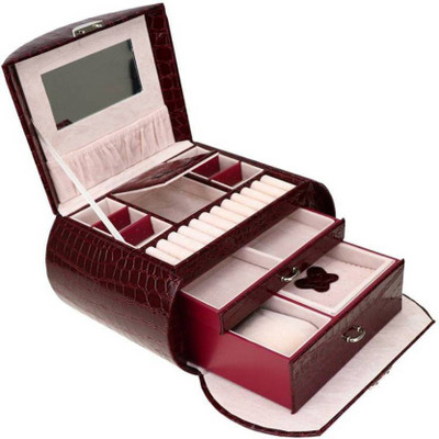 

ZEVORA Leather Look Cosmetic Organizer Makeup Storage ( Dark Red) Multi Purpose Vanity Box(Dark Red)
