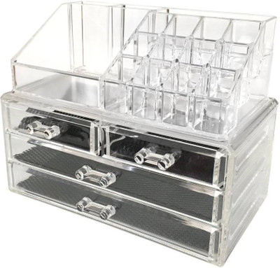 

AVMART Cosmetic Organizer Makeup Storage Box Lipstick Holder Stand drawer Vanity Box (Multicolor) Multi Purpose Vanity Box(Multicolor)