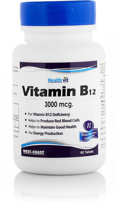 

HealthVit Vitamin B12 Methylcobalmin 3000mcg 60 Tablets(60 No)