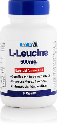 

HealthVit L-Leucine 500mg Essential Amino Acid 60 Capsules(60 No)