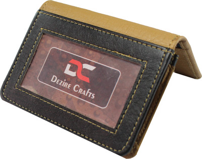 

Dezire Crafts Men Casual, Formal Tan, Green Artificial Leather Card Holder(10 Card Slots), Black;tan