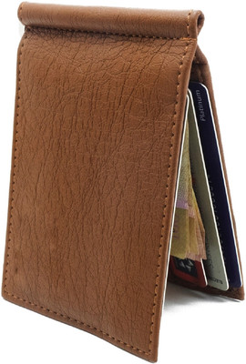 Elegant Men Brown Artificial Leather Money Clip(6 Card Slots)