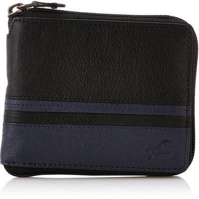 

Fastrack Men Casual Black, Blue Genuine Leather Wallet(3 Card Slots)