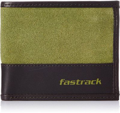 

Fastrack Men Casual Green, Black Genuine Leather Wallet(2 Card Slots), Black;green