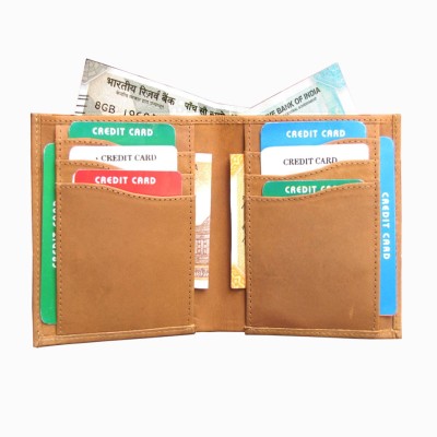 

ABYS Men Tan Genuine Leather Money Clip(10 Card Slots)