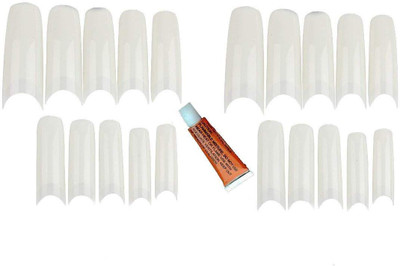 

SENECIO Artificial Nail Tips With Nail Glue -(Pack of 20)
