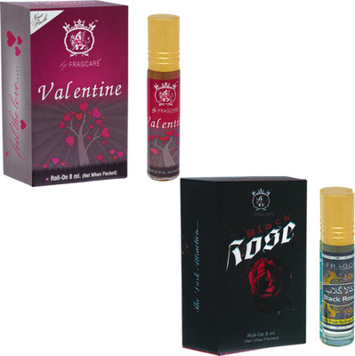

FRAGCARE ATTAR VALENTINE,BLACK ROSE Each 8 ml (Set of 2 ) Floral Attar(Floral)