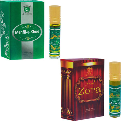 

FRAGCARE ATTAR MEHFIL-E-KHUS,ZORA Each 8 ml (Set of 2 ) Floral Attar(Floral)