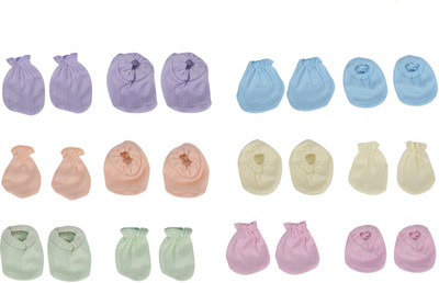 

Aarushi Just Born Baby Mitten and Booties Combo Set of 6(Multicolor)