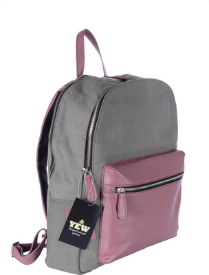 

Yew Leather Labs YL-01003 11 L Backpack(Grey, Pink)
