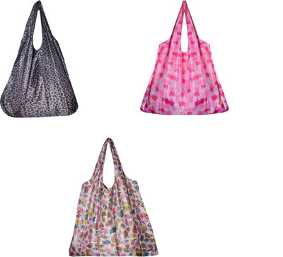 

Jewelz Combo of three colourful reusable folding shopping bags Multipurpose Bag(Multicolor, 12)