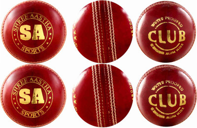 

SA Sports CLUB Cricket Leather Ball(Pack of 6, Red)