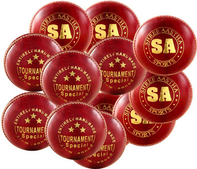 

SA Sports TOURNAMENT Cricket Leather Ball(Pack of 12, Red)