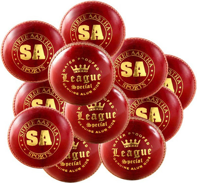 

SA Sports LEAGUE Cricket Leather Ball(Pack of 12, Red)