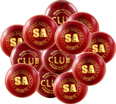 

SA Sports CLUB Cricket Leather Ball(Pack of 12, Red)