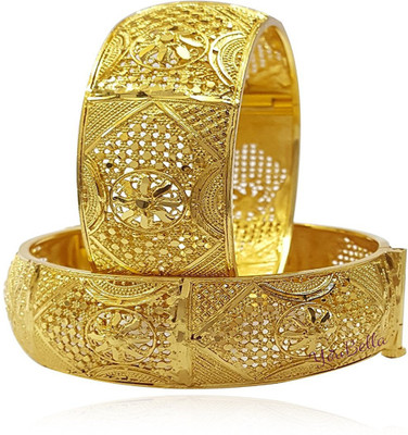ZENEME Copper Gold-plated Bangle Set(Pack of 2)
