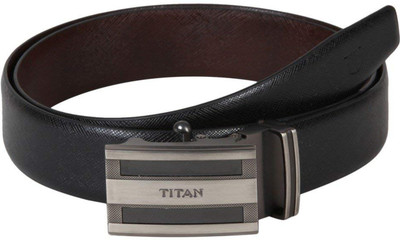 

Titan Men Formal Black Genuine Leather Reversible Belt, Black;brown
