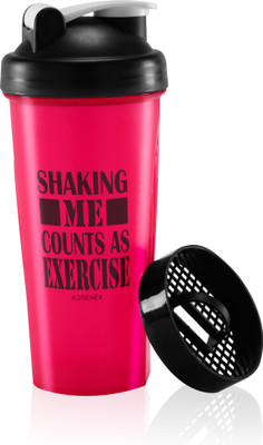 

Flipkart SmartBuy Adrenex 600ml Shaker with mixer mesh(Pack of 1, Black, Red)