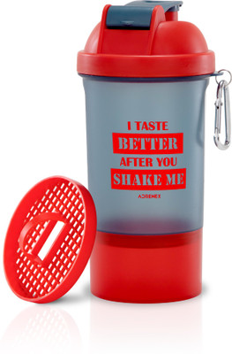 

Flipkart SmartBuy Adrenex 500ml Shaker with powder compartment(Pack of 1, Grey, Red)