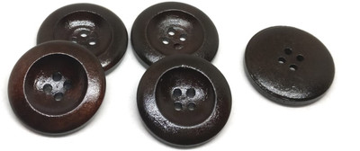

Aumni Crafts Large Wooden Buttons For Craft Scrapbook & Sewing 25x5mm Round Dark Brown (Pack of 50 pieces) Wooden Buttons(Pack of 50)
