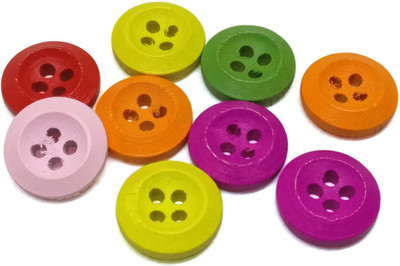 

Aumni Crafts Wooden Buttons For Craft Scrapbook & Sewing 13x4mm Round Assorted Color Mix (Pack of 20 grams, 75 buttons) Wooden Buttons(Pack of 20)