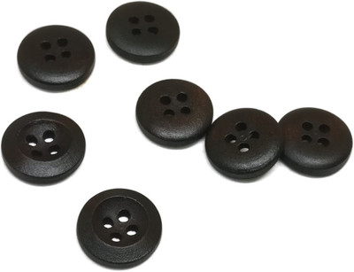 

Aumni Crafts Wooden Buttons For Craft Scrapbook & Sewing 12.5x4mm Round Blackish Brown (Pack of 50 pieces) Wooden Buttons(Pack of 50)