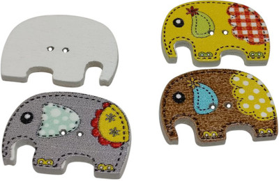 

Aumni Crafts Wooden Buttons For Craft Scrapbook & Sewing 25x19x3mm Elephant Multi-Color (Pack of 40 pieces) Wooden Buttons(Pack of 40)