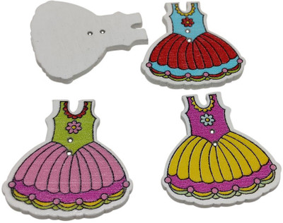 

Aumni Crafts Wooden Buttons For Craft Scrapbook & Sewing 30x28x3mm Frock Skirt Multi-Color (Pack of 40 pieces) Wooden Buttons(Pack of 40)