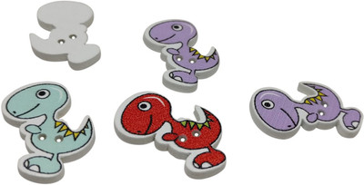 

Aumni Crafts Wooden Buttons For Craft Scrapbook & Sewing 25x19x3mm Dinosaur Multi-Color (Pack of 40 pieces) Wooden Buttons(Pack of 40)