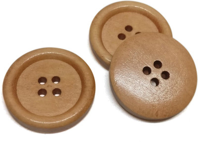

Aumni Crafts Large Wooden Buttons For Craft Scrapbook & Sewing 25x4mm Round Light Brown (Pack of 50 pieces) Wooden Buttons(Pack of 50)
