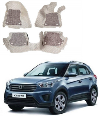AUTOGARH Leatherite 7D Mat For  Hyundai Creta(Beige)