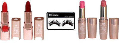 

Ultimate Eyelashes With 9to5 matte finish long lasting lipstick(Set of 5)