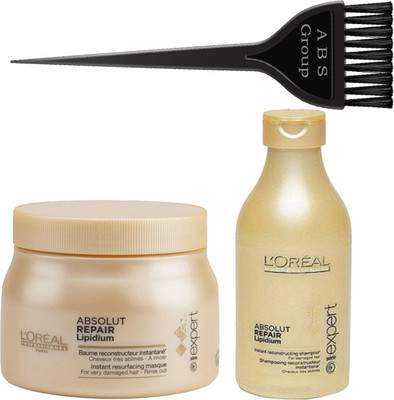 

A B S Group Hair Dye Brush, Hair Spa Serie Expert Absolute Lipidium Hair Spa and Shampoo- Pack of 3(Set of 1)