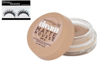 

divas beauty Eyelashes & Dream matte mousse spf 15 foundation(Set of 2)
